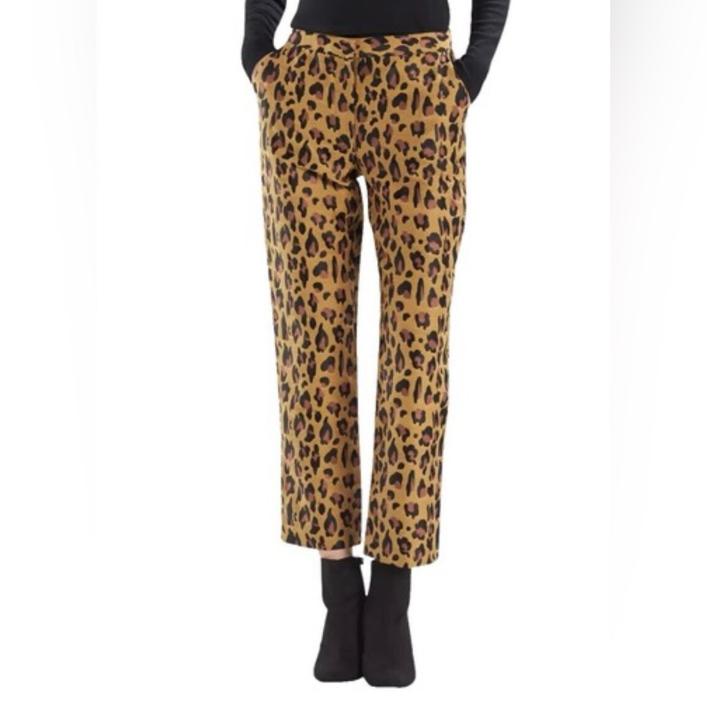 Natori women's leopard cropped print dress pants, size 10